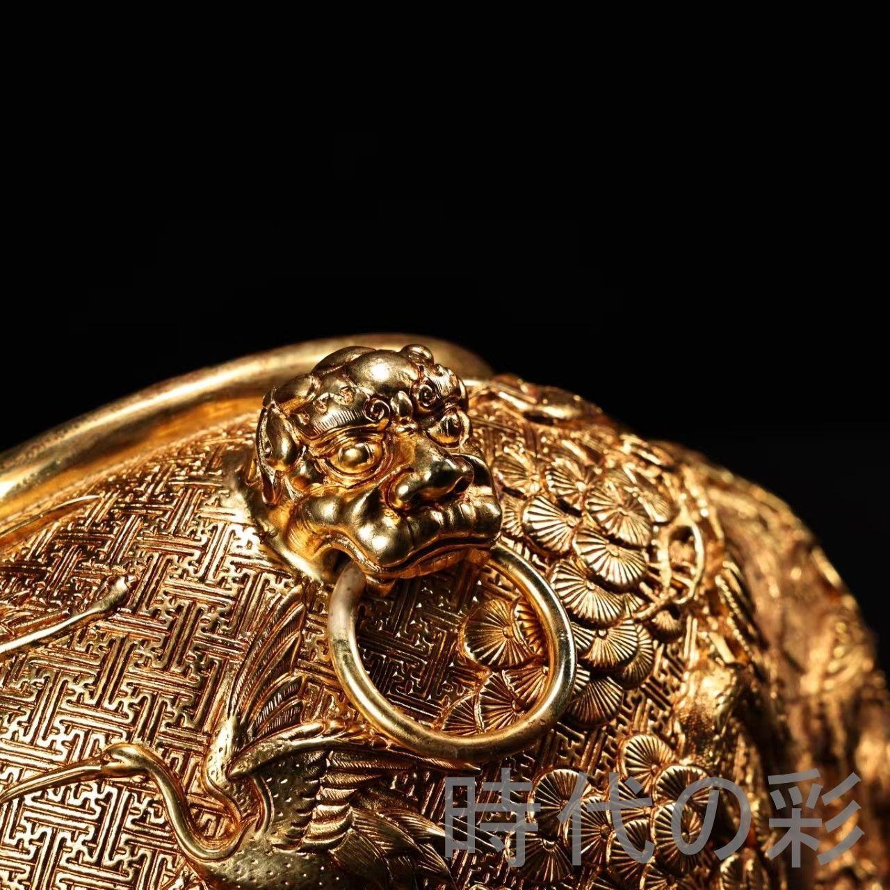 中国古美術 旧蔵 純銅高浮彫 花連体聚財缸 高浮彫 清代 銅器 古玩 唐物 中国古 時代物 財運置物 R07100140 WWW_IBETON_RU