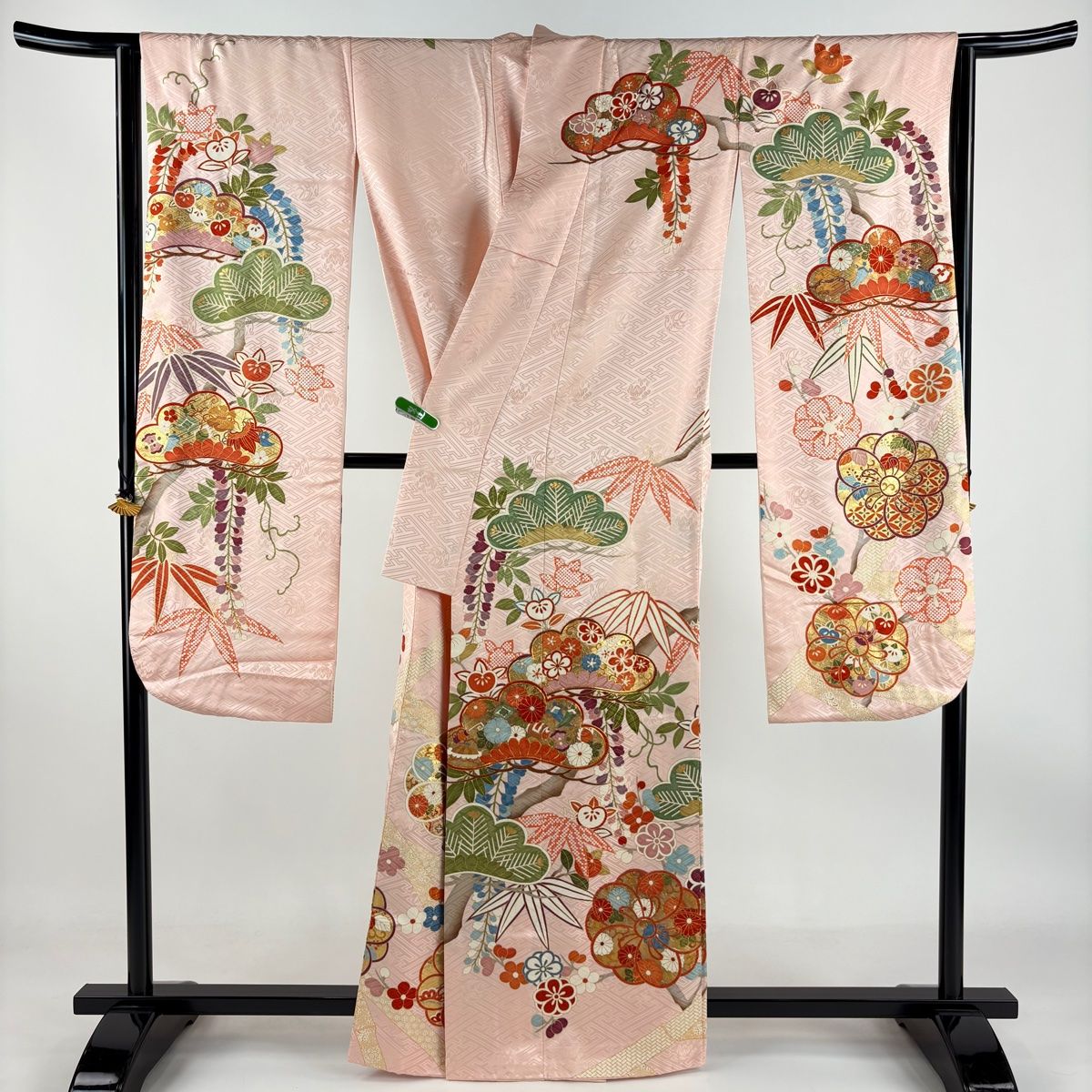 振袖 身丈161.5cm 裄丈64.5cm M 袷 吾妻徳穂 落款 松竹梅