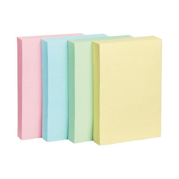 まとめ TANOSEE ふせん 75×50mm4色混色1セット 50冊 10冊×5パック ×3セット