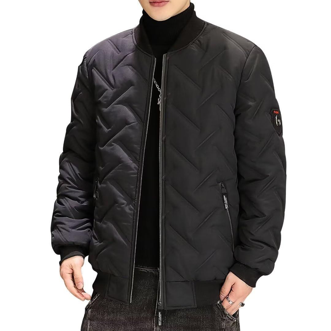 中綿ジャケット ブラック M-3XL 厚手 大きいサイズ ゆったり ジャンパー おしゃれ アウター かっこいい 冬 グリーン メンズ グレー ダウンジャケット 人気 [Kaiyas]