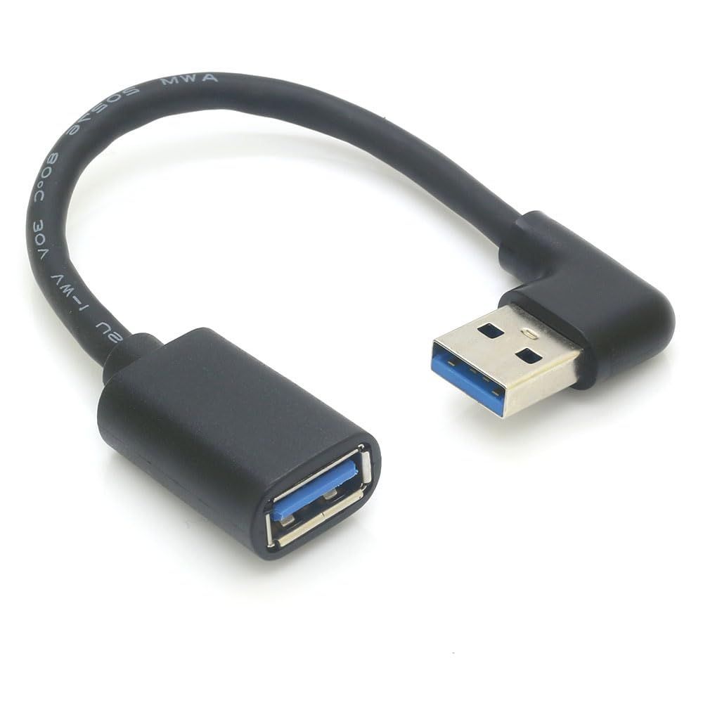 右向き L型 USB 3.0 L型右90°方向変換ケーブル USB 3.0 延長ケーブル タイプAオス- タイプAメス 超高速  5Gbpsのデータ転送同期リード(右向き L型) - メルカリ