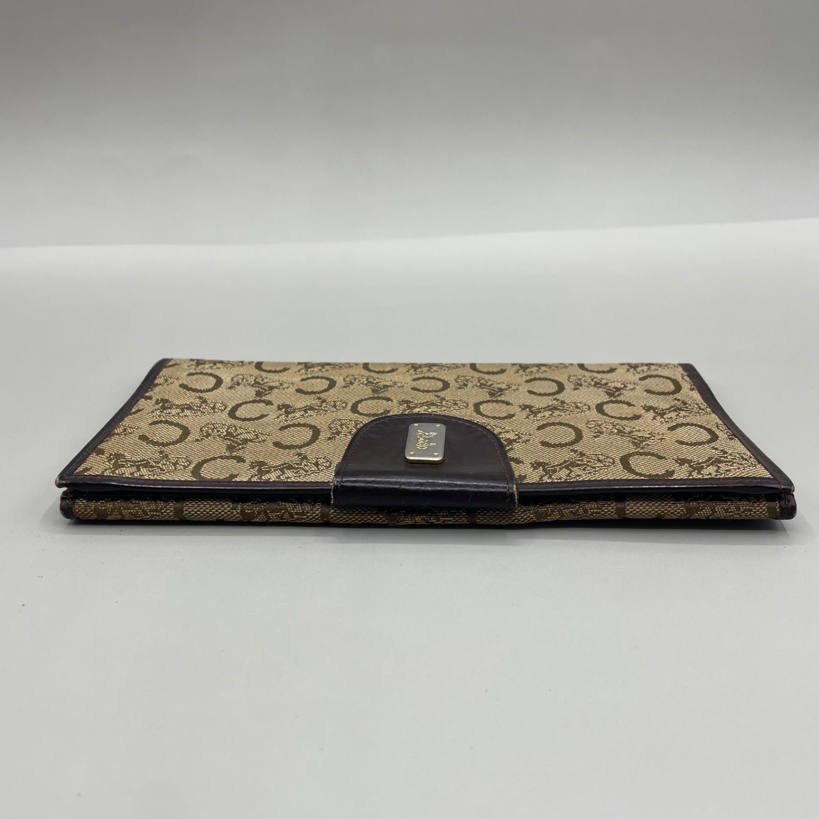 良品 CELINE セリーヌ 長財布 ロングウォレット マカダム柄 馬車柄