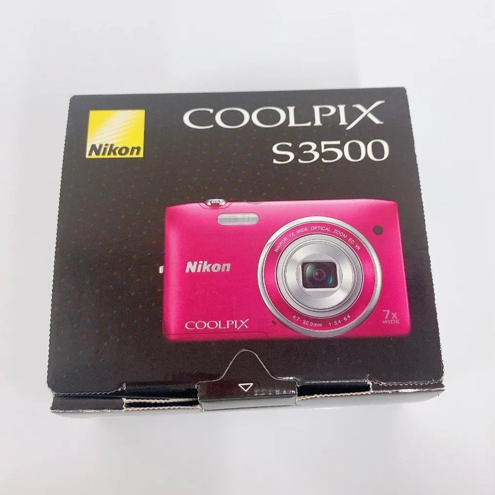 ●Nikon coolpix s3500 ニコン　デジカメ　ブルー ストラップ付き　通電未確認【カメラ】