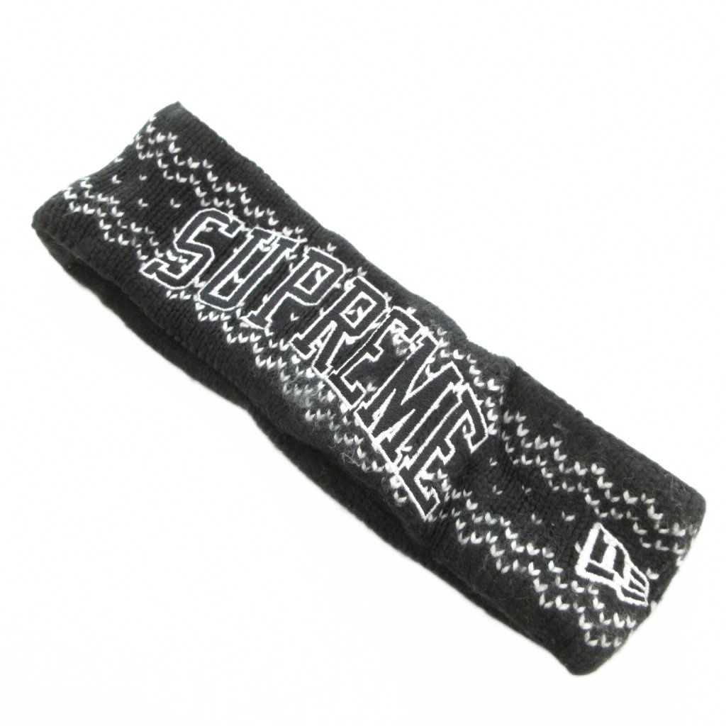 シュプリーム SUPREME Newera Arc Logo Headband ヘアバンド ニット ブラック |UO
