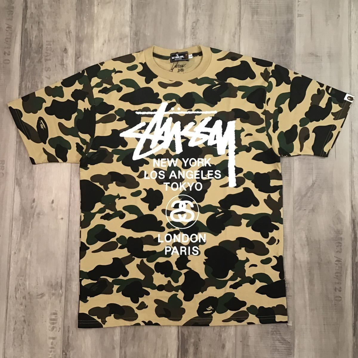 大量購入送料無料 Y518-26 STUSSY コラボ a bathing ape TシャツM 白