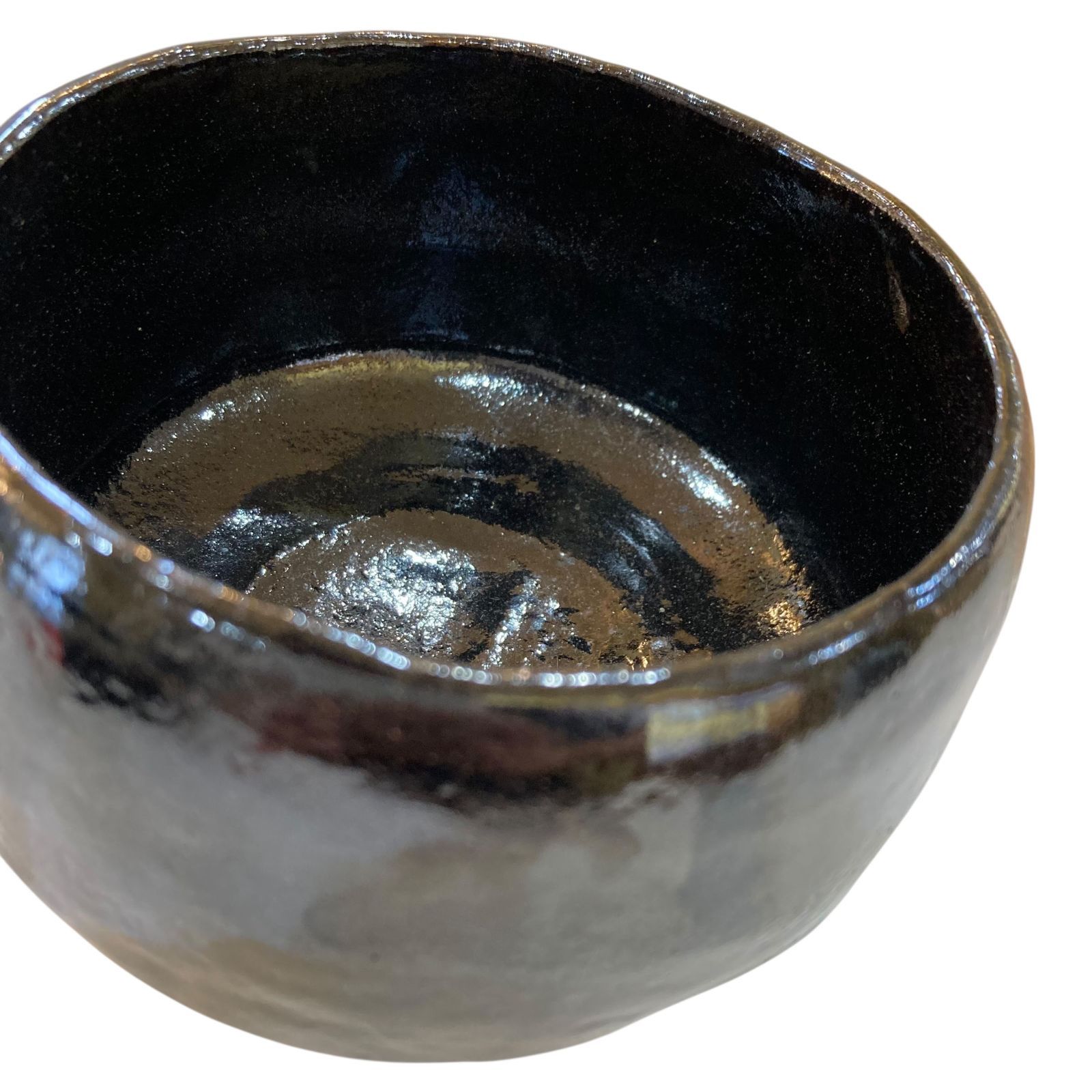 古い 楽焼 楽茶碗 黒楽 茶碗 楽印 木箱入り 中古○楽焼○ 黒楽茶碗 楽印(隠居印)あり 楽吉左衛門 抹茶碗 在