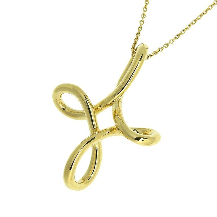 ティファニー TIFFANY&Co. クロス ネックレス 18金 K18イエロー
