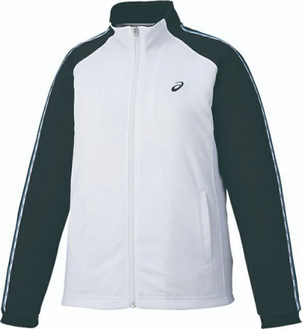 asics アシックス W KNIT JACKET WHITExBLACK L XAT191 190 | スポーツ レディース ホワイト 白 ブラック 黒 L 服 衣類 衣料品ウェア ウエア フィットネスウェア アウター ジャケット 吸汗速乾 抗菌防臭 UVケ