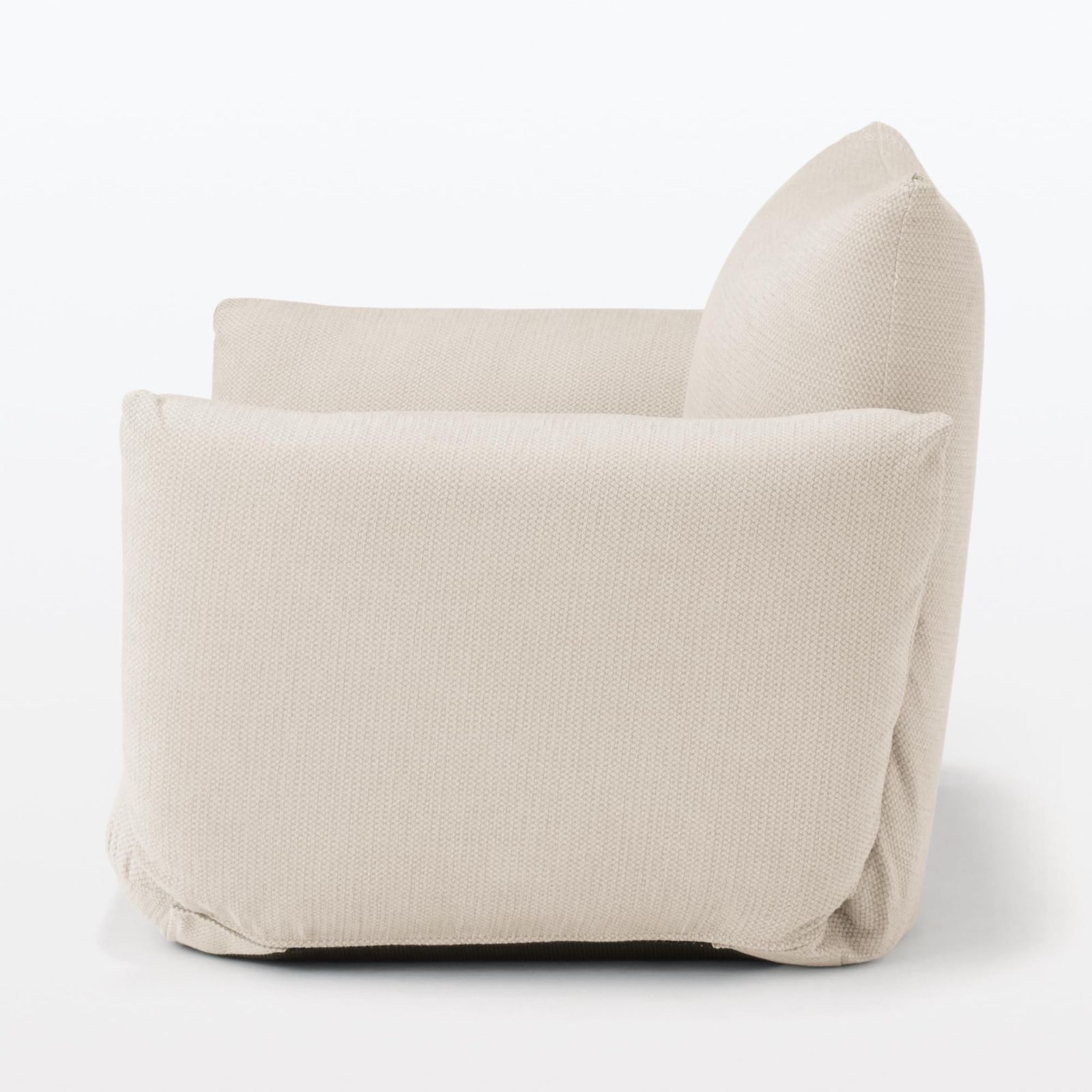 幅88×奥行78×高さ63cm ベージュ 1シーター リクライニングフロアソファ ポリエステル製 無印 83497583