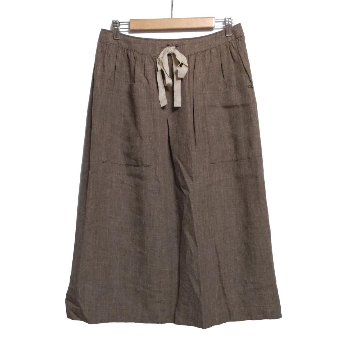 45R フォーティーファイブ アール ロングスカート サイズ3 L レディース - ブラウン 麻