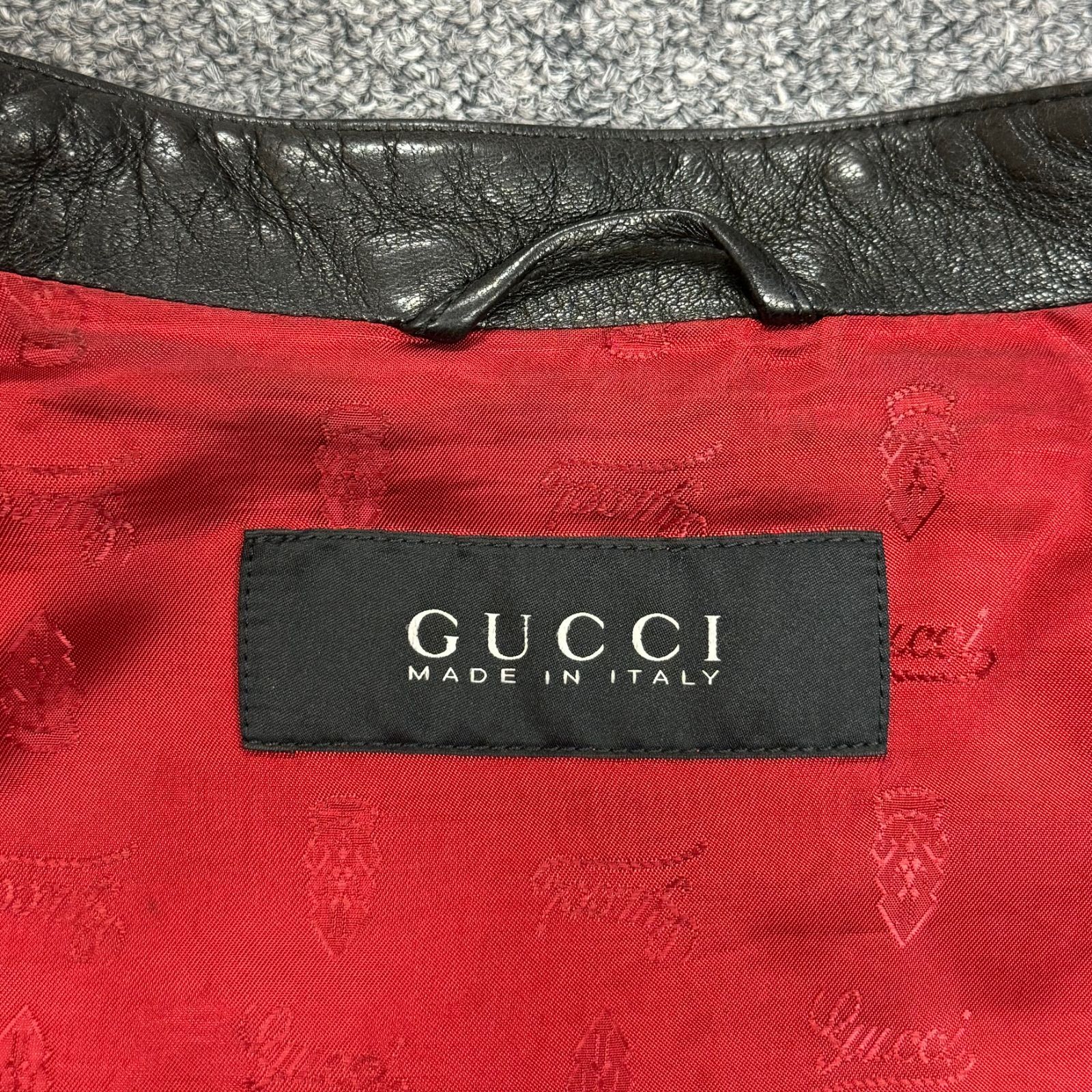 国内正規 GUCCI ラムレザーシングルライダースジャケット 革ジャン