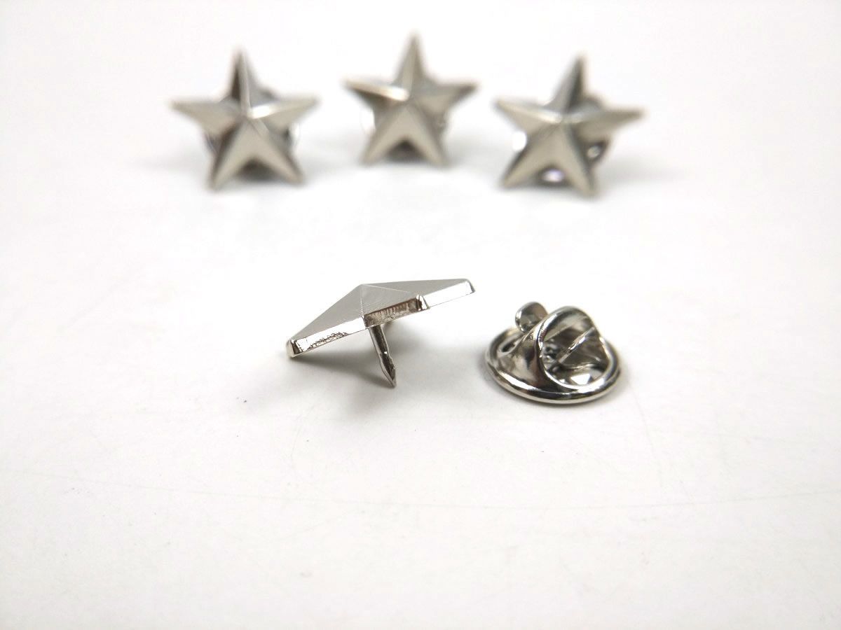 星 五角形 ピンバッジ ピンズ 4個セット ゴールド/シルバー