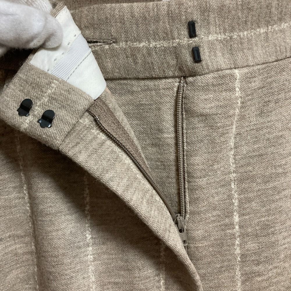 最終値下げ！ Max Mara マックスマーラ ウール ストライプ ロング ミモレ丈 タイトスカート サイズ38 ベージュ レディース 古着 【超歓迎された】