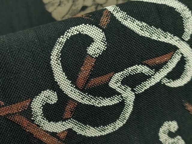 平和屋着物□極上 西陣 勝山織物謹製 六通柄袋帯 葡萄蔦の葉文 黒地