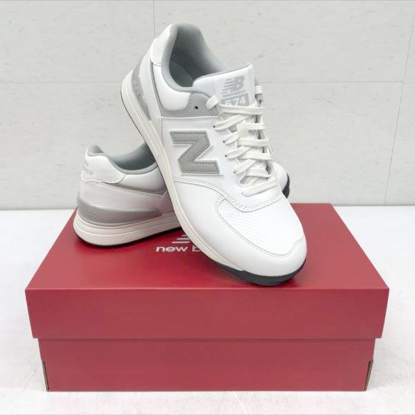 D 9199 ニュー ンス ゴルフシューズ UGS 574 v 3 スパイクレス メンズ レディース スポーツ シューズ 運動靴 靴 くつ S WHITE SILVER 24.5 cm 2 E