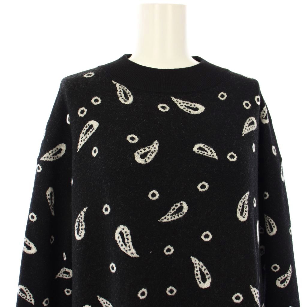 ■極美品■PSポールスミス 長袖 ニット ワンピース リボン バイカラー M ピーエスポールスミス PS Paul Smith ニットワンピース ひざ丈