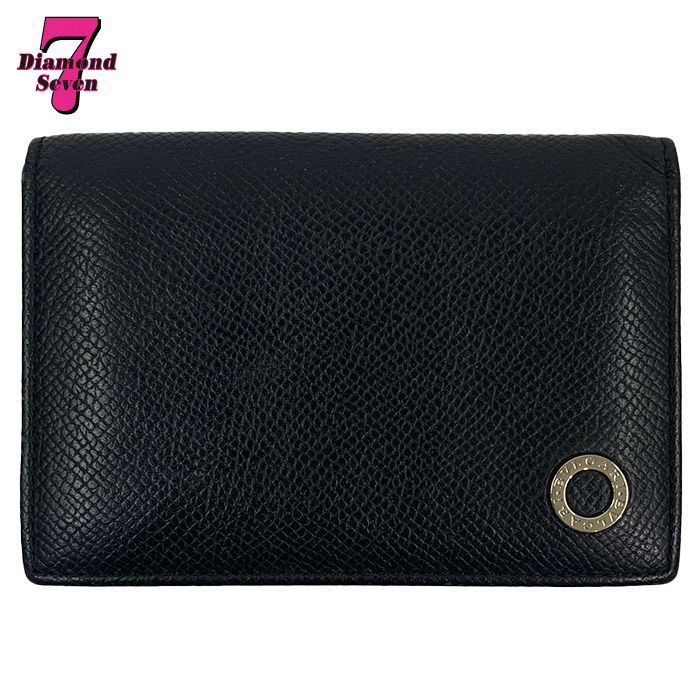 BVLGARI ブルガリブルガリ ブラック 30400 二つ折り 名刺入れ カードケース 黒 ビジネス メンズ レディース ユニセックス ⓪