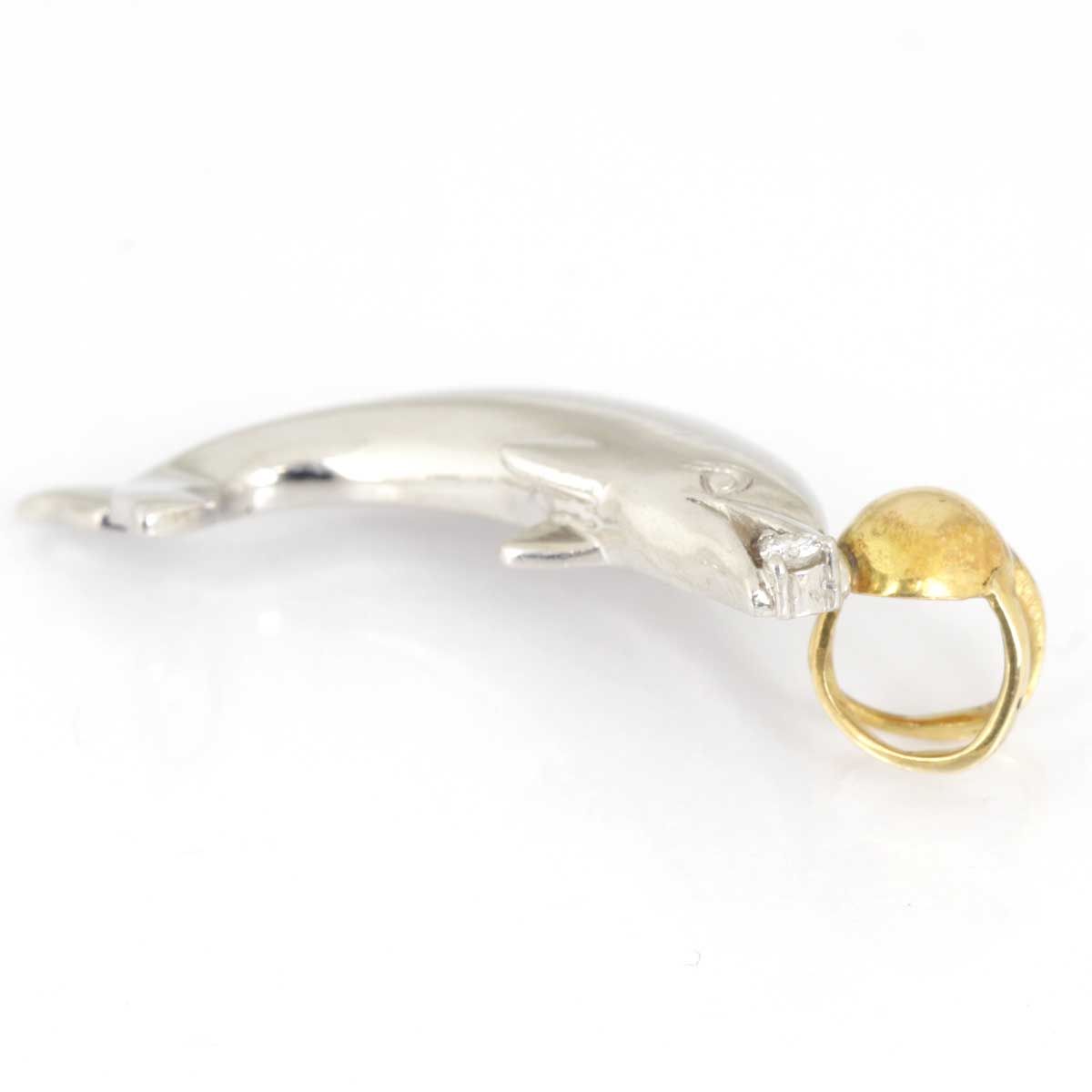 美品『USED』 イルカモチーフ ペンダントトップ Pt900/K18