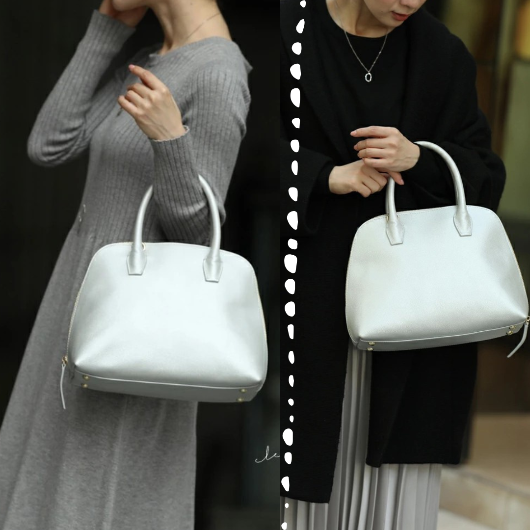 CAWAII　バッグ　2Wayバッグ　ショルダーバッグ　シルバー　本革　レザー　牛革　鞄　かばん　高級感