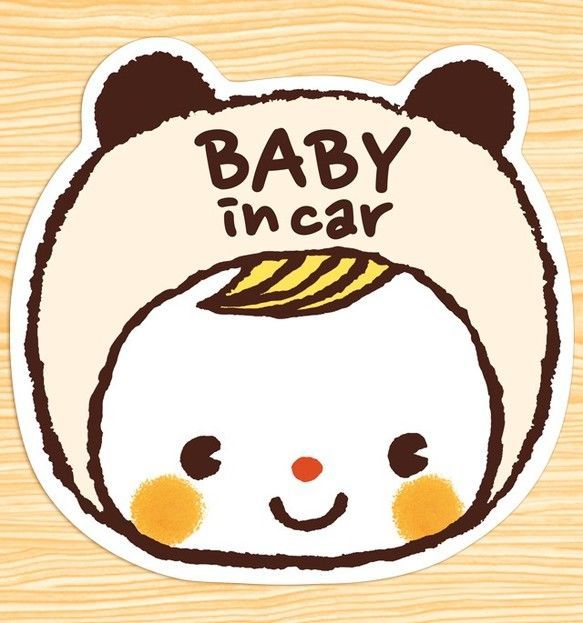 BABY IN CAR ベビーインカー マグネットステッカー(耳がかわいいシロクマちゃん） - メルカリ