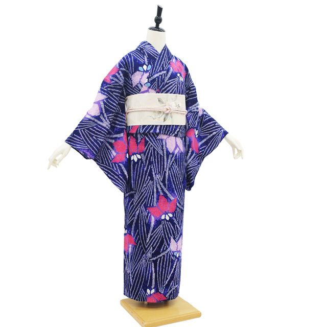 中古】 夏物 本場有松鳴海絞り 浴衣 リサイクル 有松 ゆかた 絞り 木綿