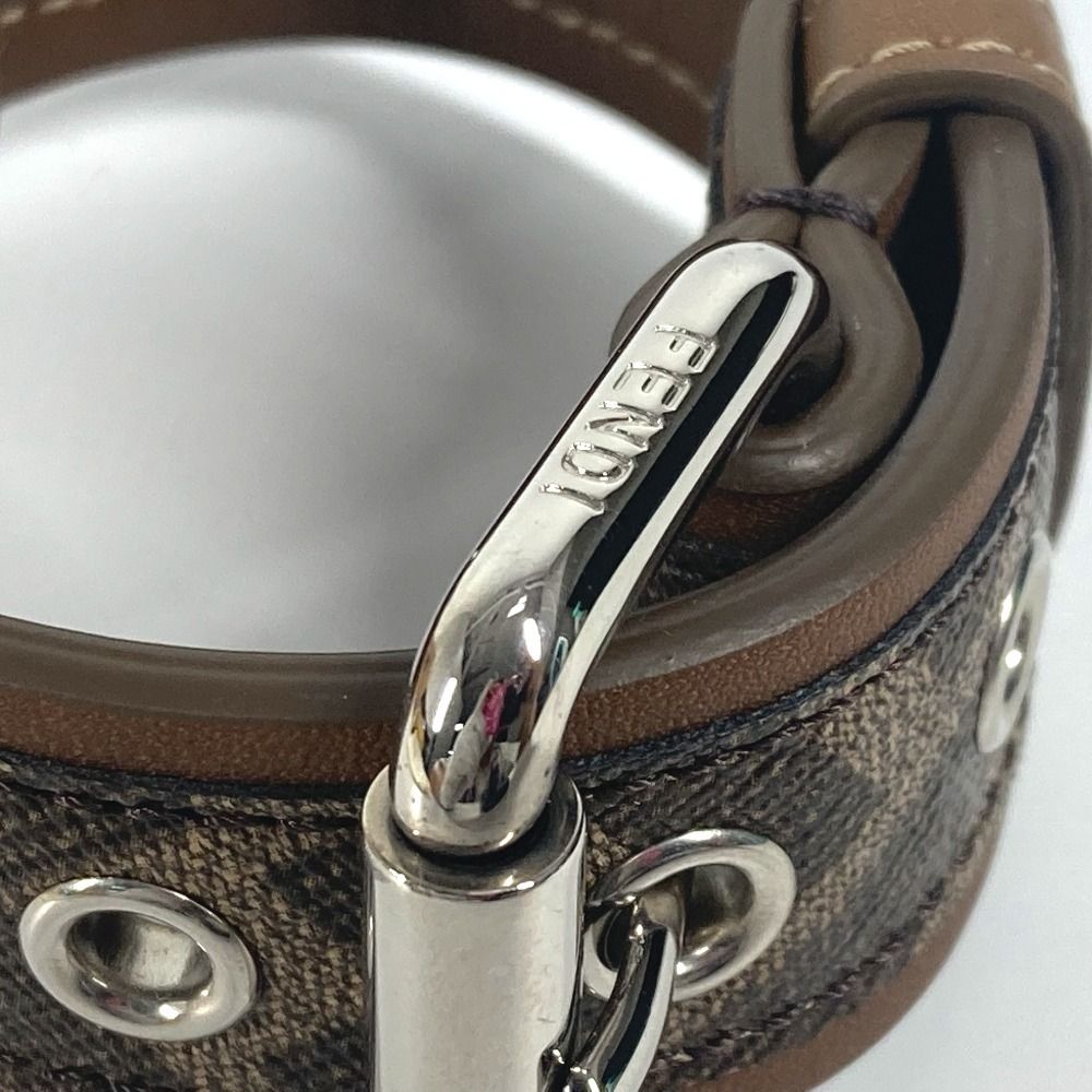 FENDI フェンディ 首輪 ズッカ ドッグカラー 8AC016 レザー ブラウン