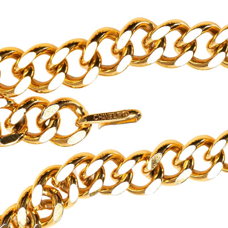 シャネル ゴールドプレート ロゴベルト 98P RAREAuth CHANEL CC LOGOS Triple Chain Style Gold-Plate Belt