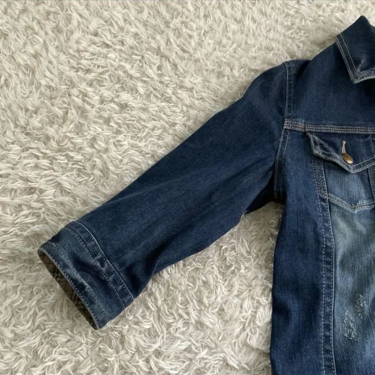 美品！BURBERRY バーバリー デニムワンピース ノバチェック 金ボタン