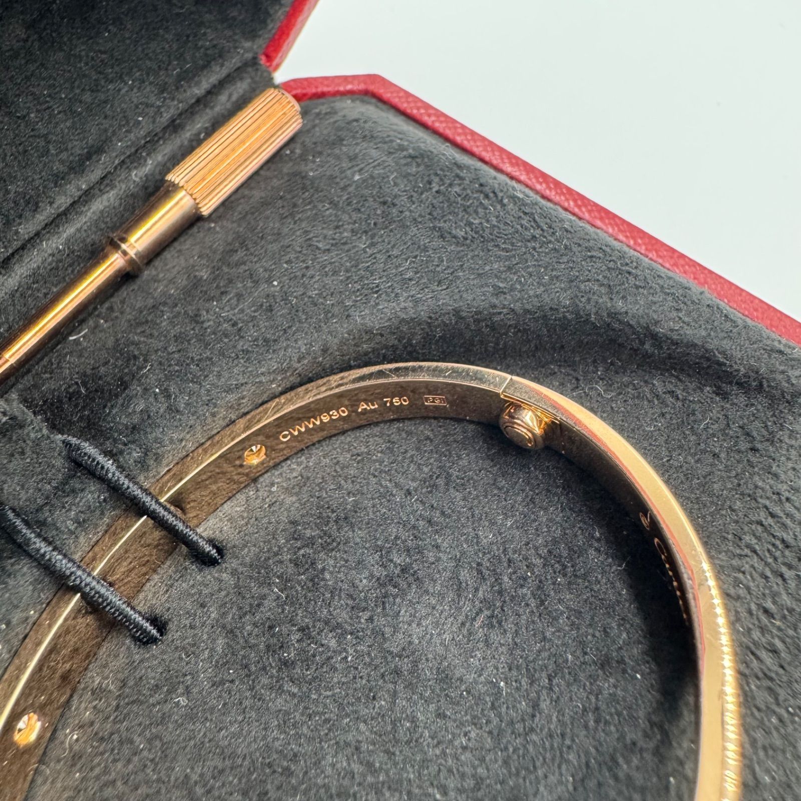 保証書付き】Cartier ラブブレス ハーフダイヤモンド ピンクゴールド  