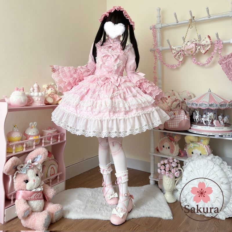 豪華ロリータ洋装 花嫁スタイル ジャンパースカート5色展開 豪華ロリータ洋装 花嫁スタイル ジャンパースカート5色展開