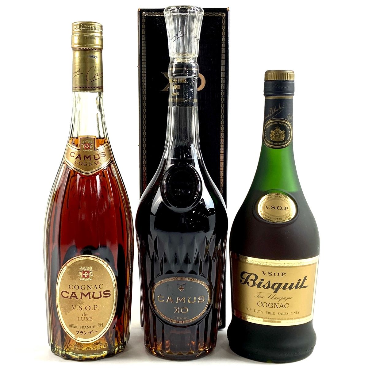 古酒 3本セット CAMUS カミュ VSOP de LUXE デラックス グリーンボトル