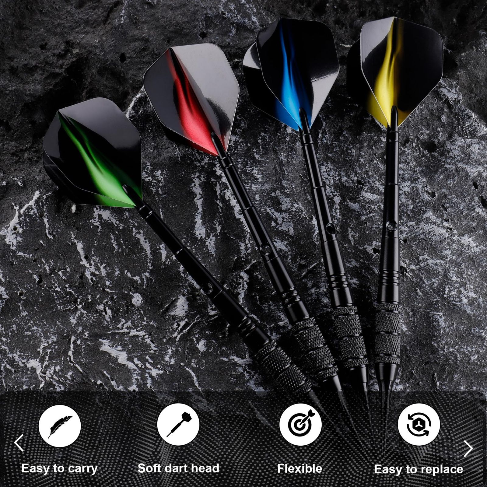Vlfn 電子ダーツボードセット、ソフトチップ 12 本付き ダーツ