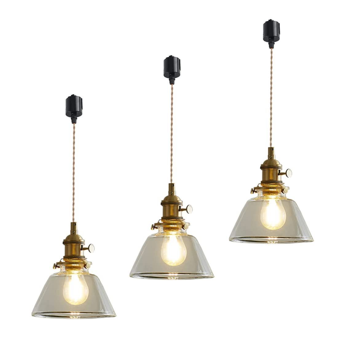 キッチン 食卓用 レール LED対応 ング ダイニ 玄関 ヴィンテージ照明 天井照明 寝室 子供用ランプ 真鍮 室 ガラス 傘形 洋室 和風笠 北欧 照明器具 おしゃれ E26口金 和風 3灯 ダイニング照明 ダクトレール用照明 ペンダントライト