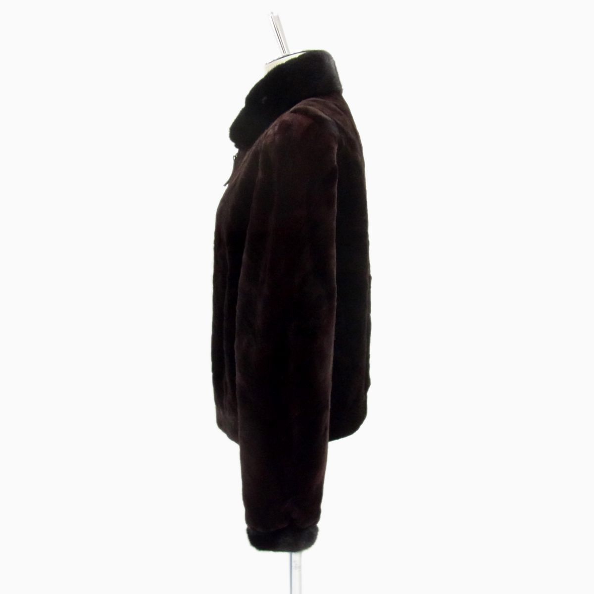 【 シェアードミンク 】×【 シルク 】 リバーシブル 毛皮 コート XXL 美品 高級毛皮◇MINK FUR×SILK シェアードミンク×レオパード