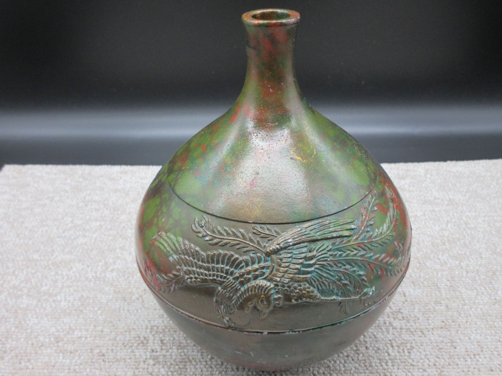 壷■赤絵油壷 花瓶 花器 一輪挿し 八角形 水滴 花唐草 捻子 時代物 骨董品■ 充実の品 壷□赤絵油壷 花瓶 花器 一輪挿し 八角形 水滴 花唐草