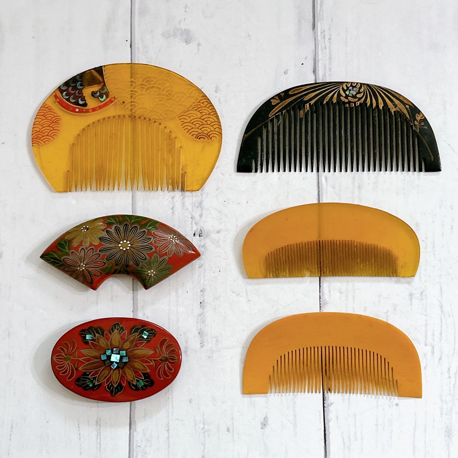 w*e様 アンティーク 珊瑚細工簪の装飾品 芝山細工のかんざし 簪 櫛 本