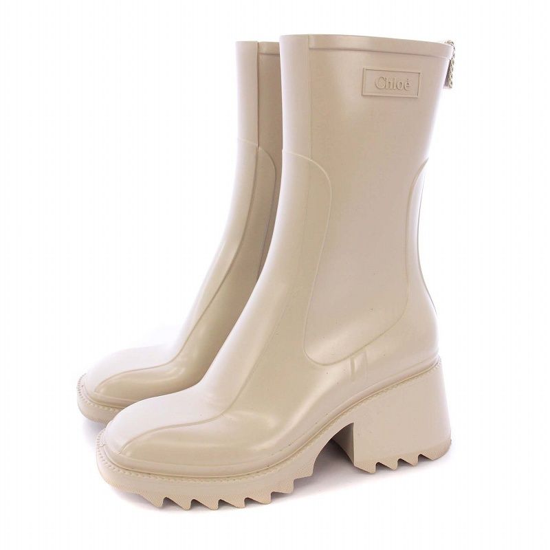 Chloe Betty クロエ レインブーツ ベージュ 37 Chloe - 【新品】Chloe クロエ Betty レインブーツ ベージュ 37