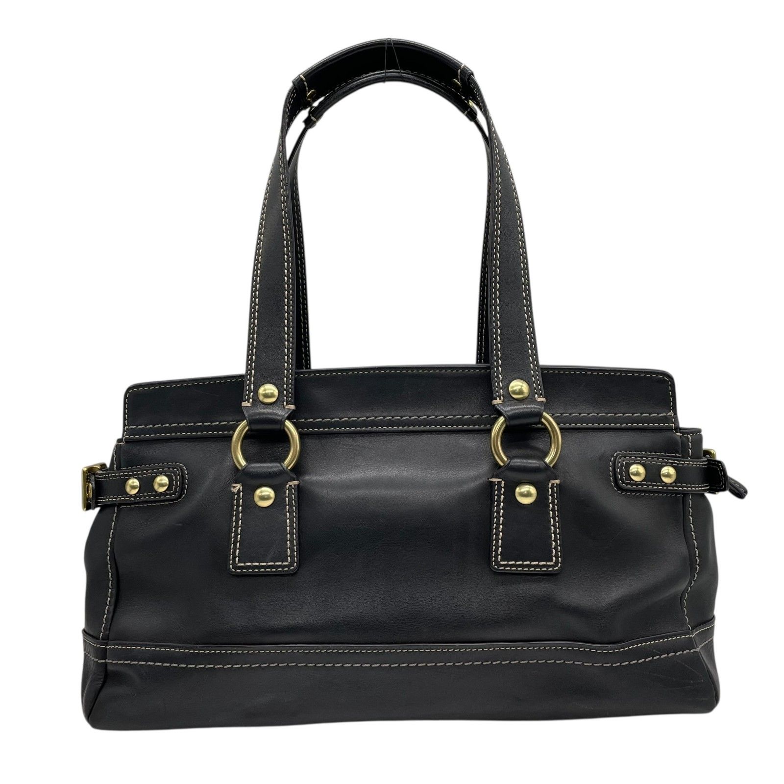 美品 COACH 2way ショルダーバッグ ハンド ターンロック レザー 黒