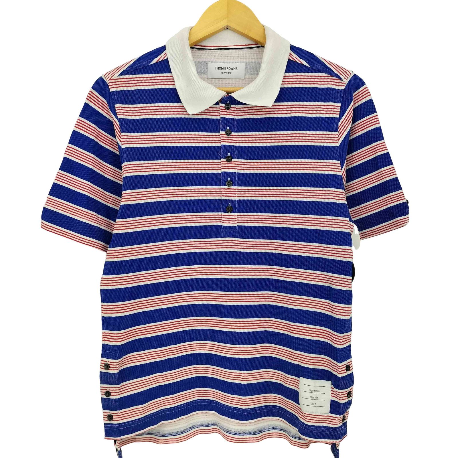値下げ トム ブラウン THOM BROWNE トリコロール テープ シャツ 1 Thom Browne(トム・ブラウン) ／トリコロール テープ ロゴタグ T