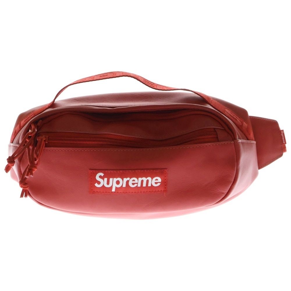 SUPREME シュプリーム 23AW Leather Waist Bag レザーウエストバッグ ショルダーバッグ レッド