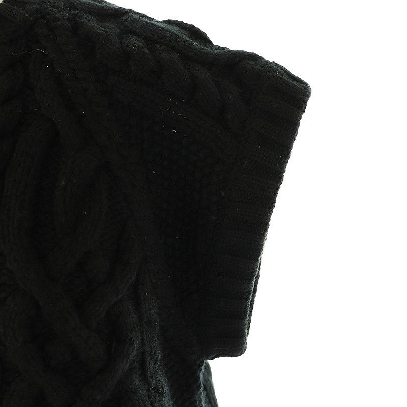 ブラミンク BLAMINK カシミヤハンドケーブルベスト ニット 38 黒 /MI