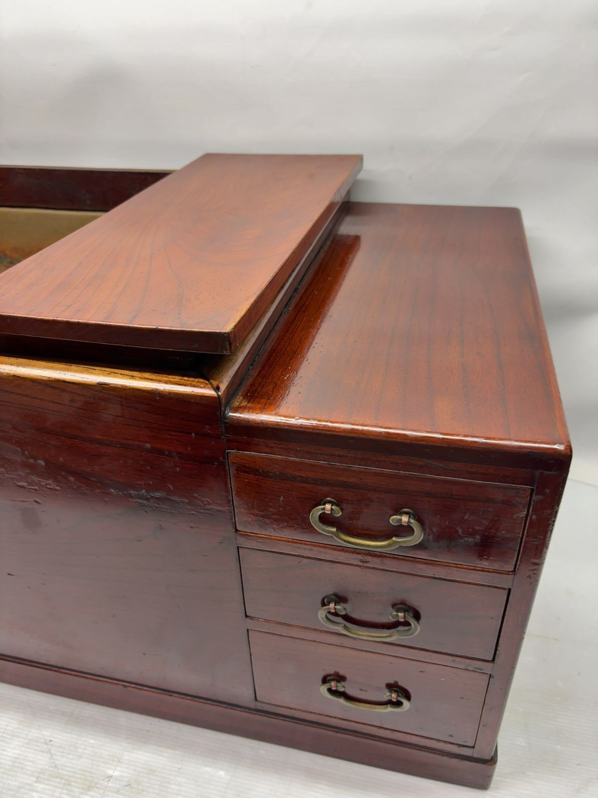 長火鉢 昭和レトロ 木製 引き出し収納付き 囲炉裏 古家具 古道具10c04