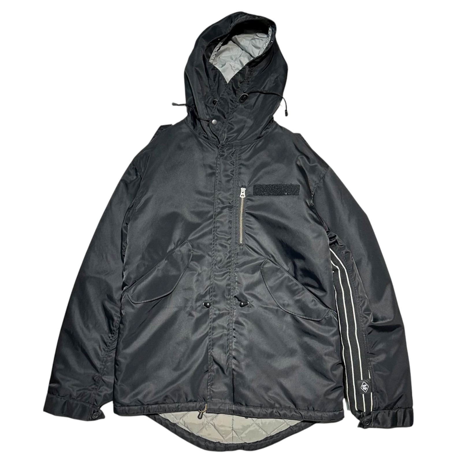 RESONATE GOODENOUGH リゾネイトグッドイナフ N-3B Sleeve Stripe Knit Panel Military Jacket 袖 ストライプ ニット 切替 ミリタリー ジャケット RO-0411 L ブラック