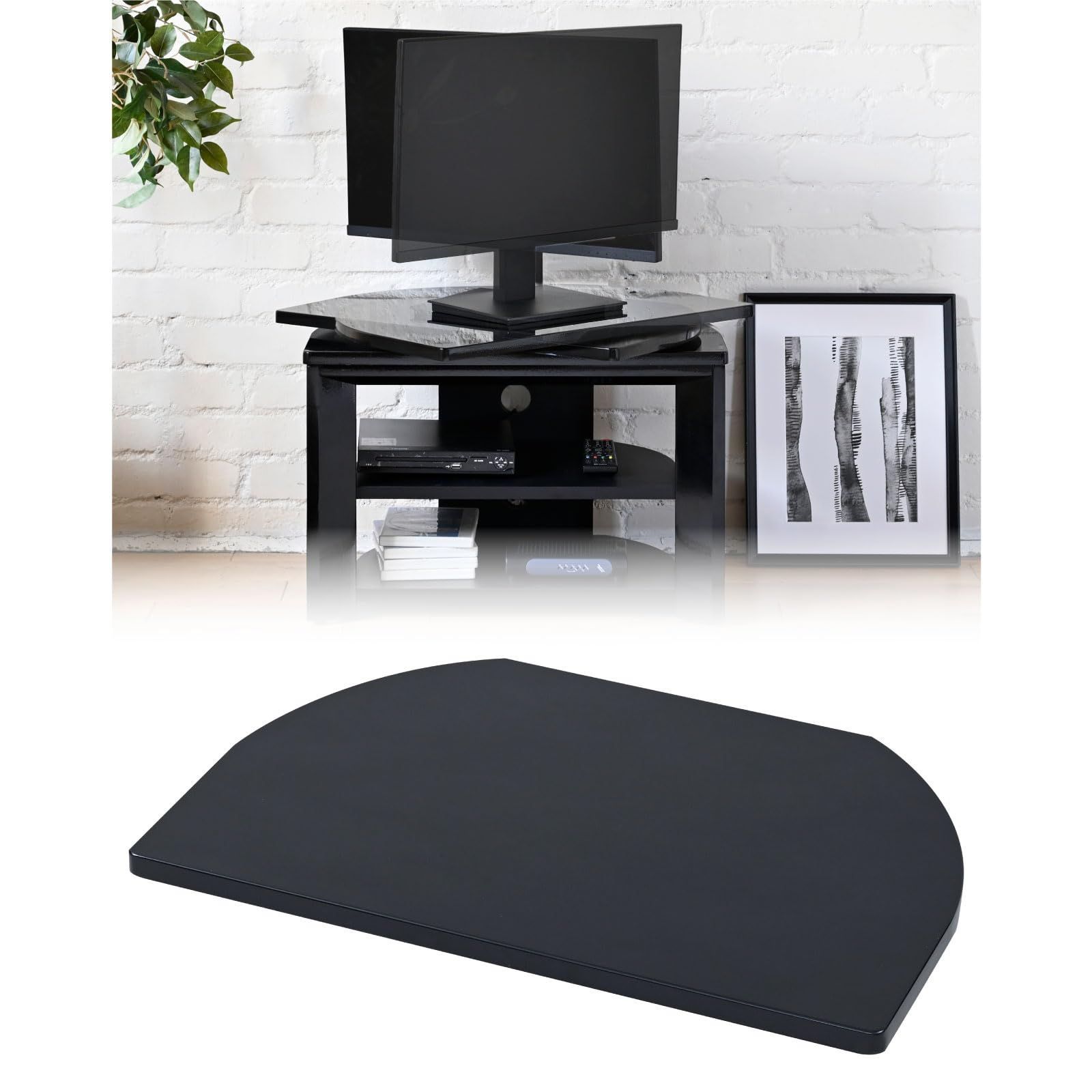 新着商品 山善 YAMAZEN テレビ回転台 360度 回転台 テレビ ターンテーブル 幅59.5×奥行39.5×高さ3cm 完成品 シャイニーブラック SHKE-600 SBK