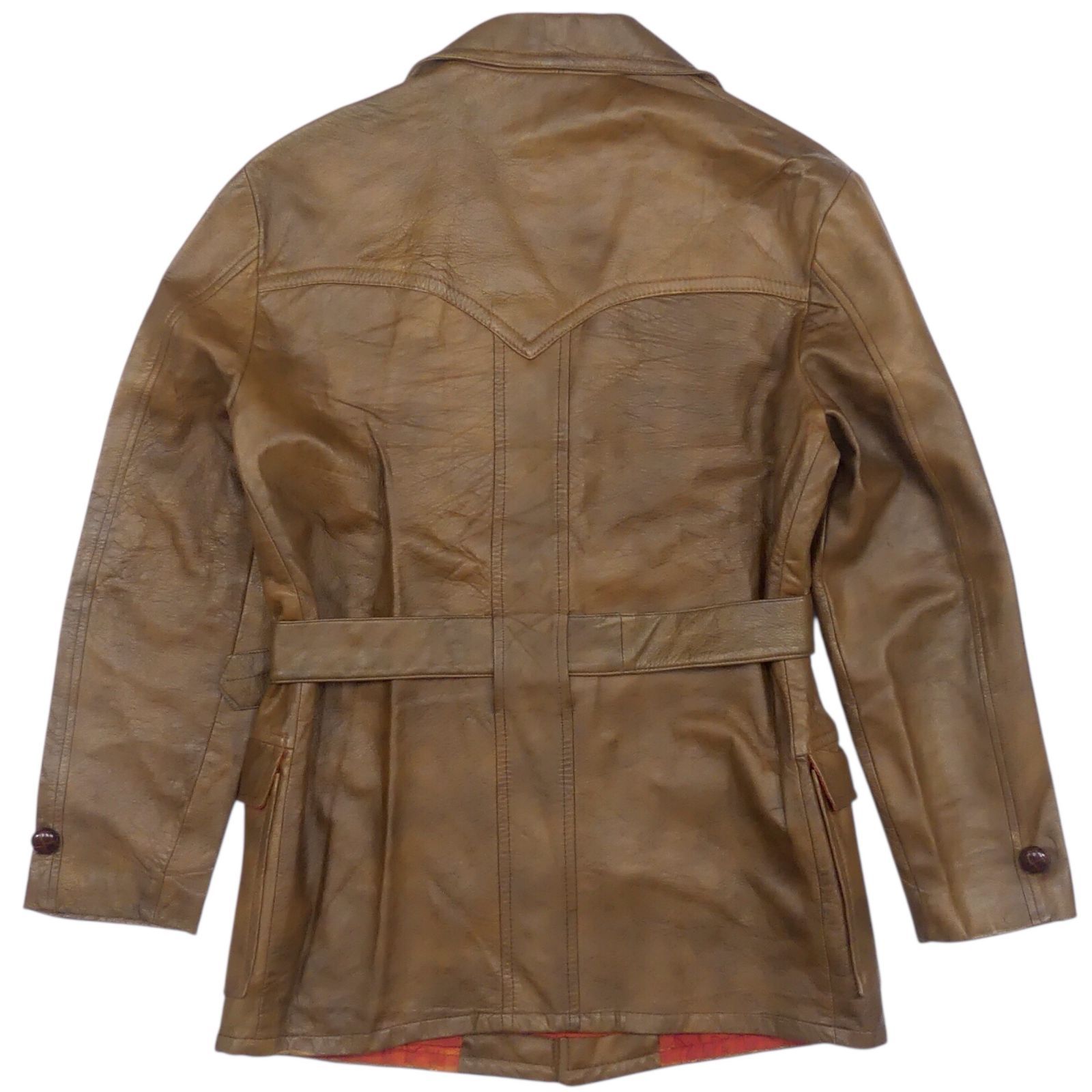 CABRETTA LEATHER トレンチコート M レザー 本革 メンズ ロングコート 