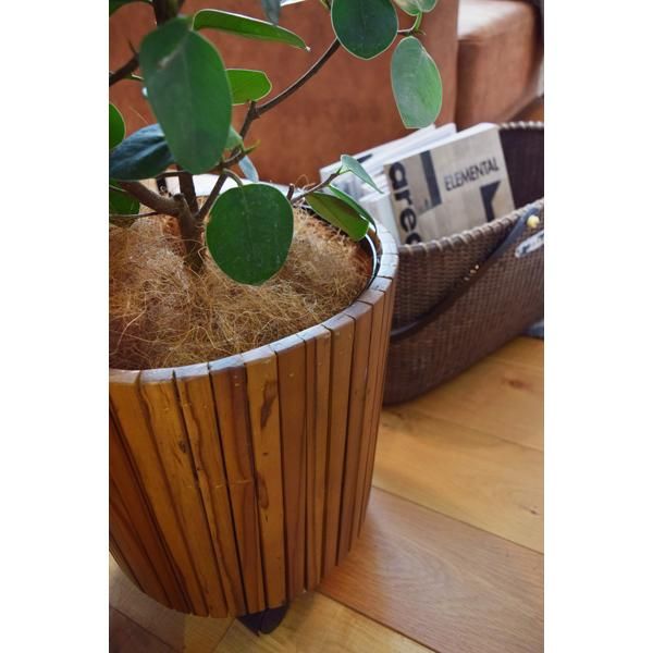 プランター キャスターつき 鉢カバー 観葉植物 入れ物 移動式 天然木製 インテリア 屋内 室内 玄関 職場 応接室 オフィス お店 カフェ レストラン ショップ azm-guy-813 STEELWINDOWSANDDOORS_COM