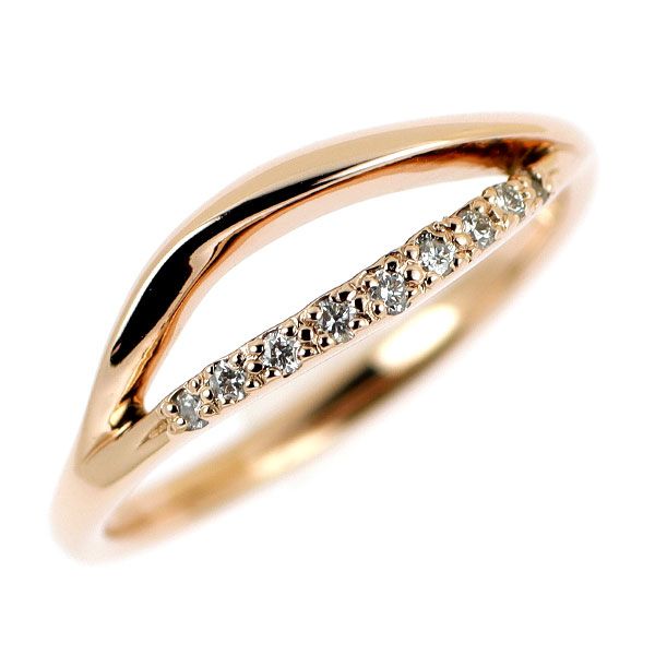 スタージュエリー K10PG ダイヤモンド リング 0.03ct ピンキー