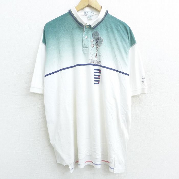 XL/古着 IZOD 半袖 ブランド ポロ シャツ 90s テニス 大きいサイズ