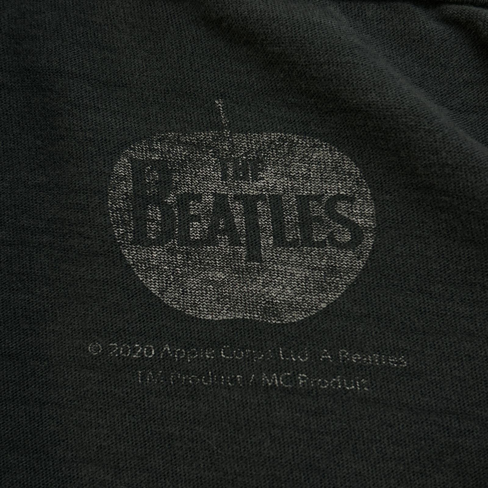 THE BEATLES　ビートルズ　ビッグプリント　トップス　半袖Tシャツ　古着　ネイビー　紺色　L