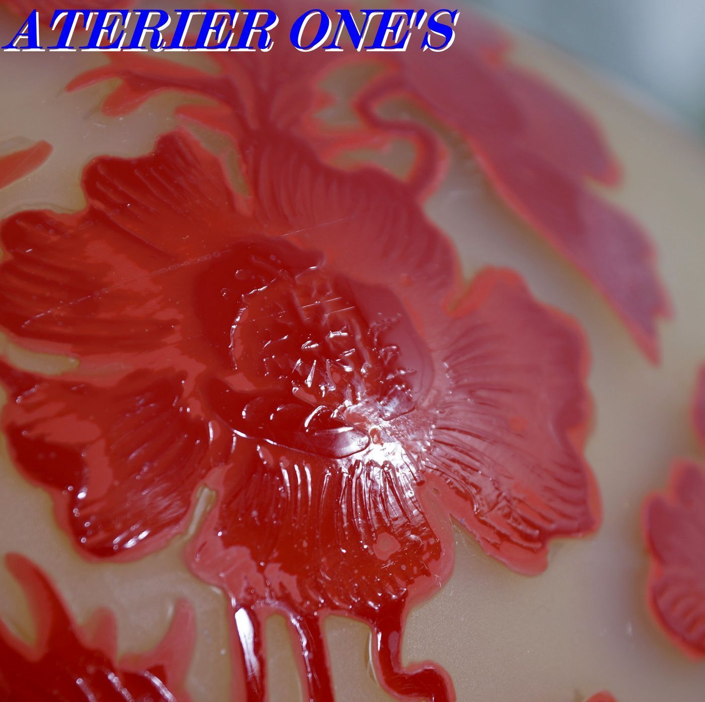 エミールガレ 2灯 卓上ランプ ナイトスタンド 照明 カメオ彫り 被せ